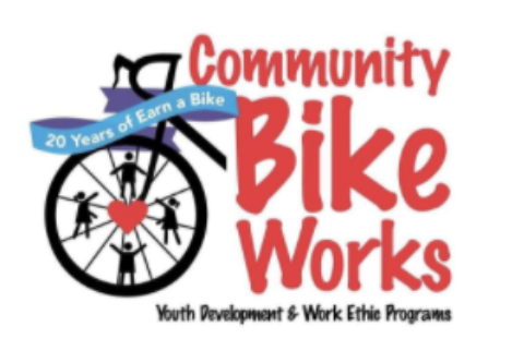 Image of a bike and the name Community Bike Works